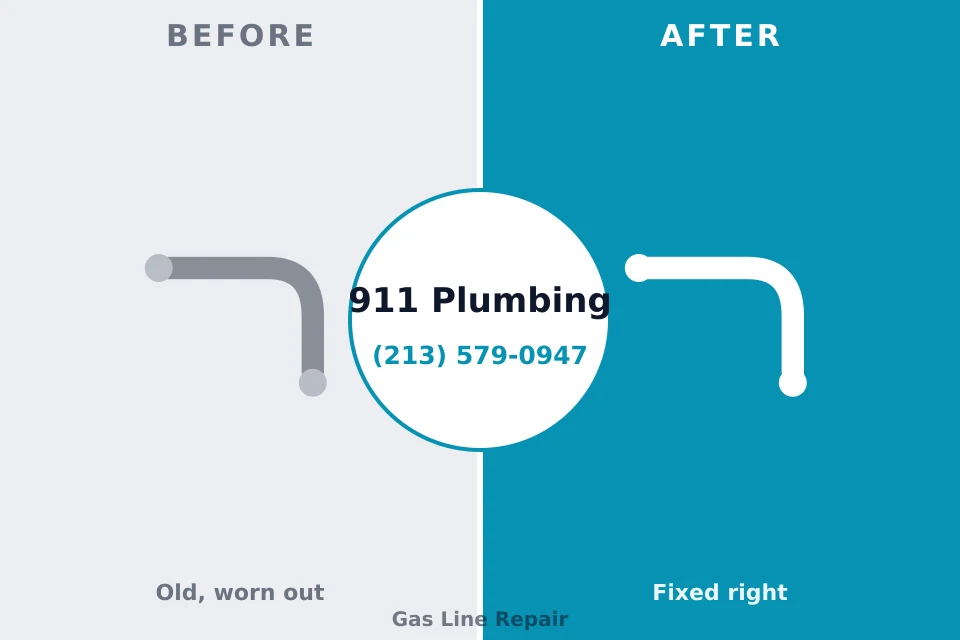 Before and after: plumbing repair Moreland, ID
